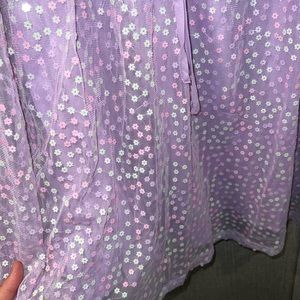 Purple dress with sequin flower details